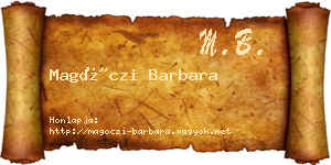 Magóczi Barbara névjegykártya
